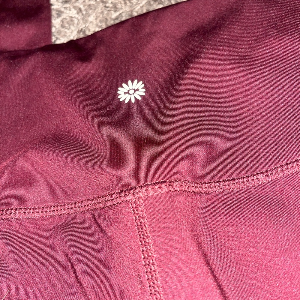 maroon tangerine mesh panel detail leggings - Picture 3 of 4